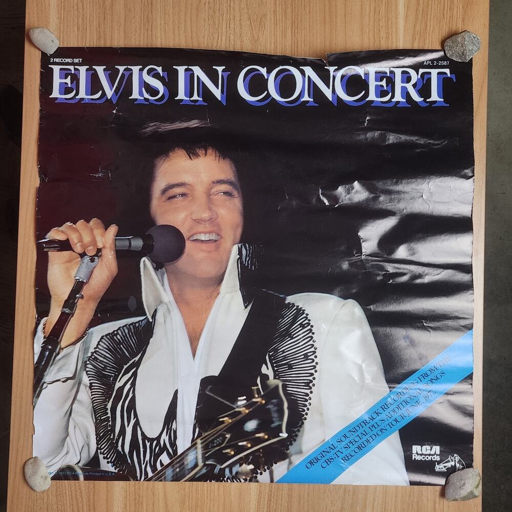 1977 Original Elvis Presley Elvis In Concert Promo Poster 22" X 22"